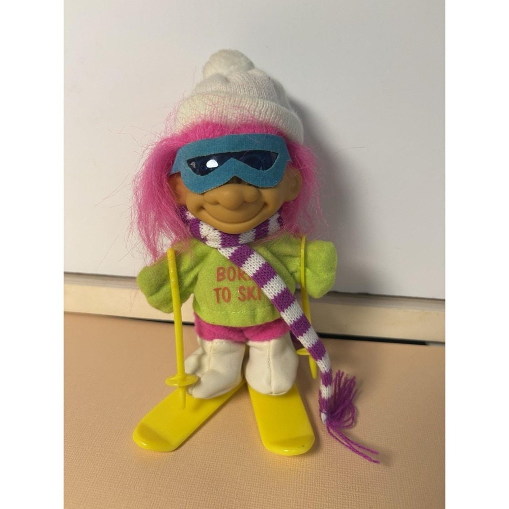 Vintage Russ "Born To Ski" Troll Doll #18344